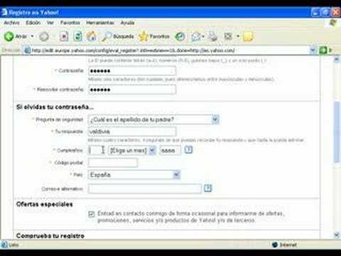 Crear cuenta yahoo.es