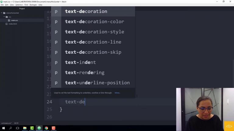 Crear menu horizontal css