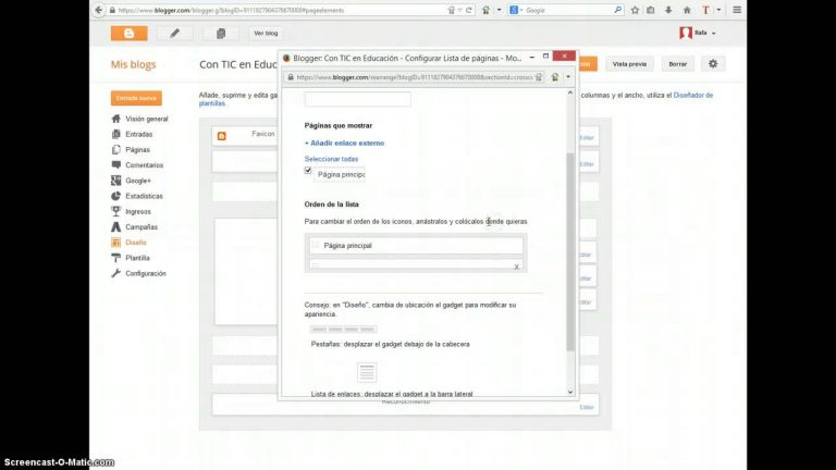 Blogger crear pesta&atilde;&plusmn;as