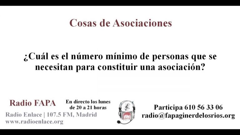 Cuantas personas se necesitan para crear una asociacion